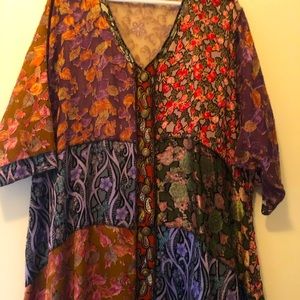 Velvet burnout floral patchwork dress/jacket
